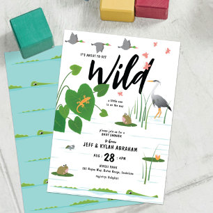 Convite Chá de fraldas de Criaturas Selvagens do Pântano