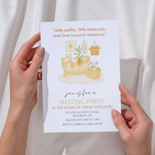 Convite Chá de fraldas de Cribo de Festa de Nidificação