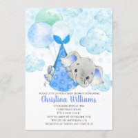 Chá de fraldas de Cubo Elefante Azul