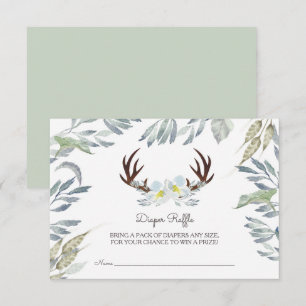 Convite Chá de fraldas de Deer Antler Boy Raffle