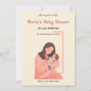 Convite Chá de fraldas de Design para bebê e mãe
