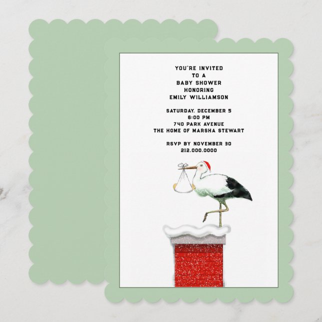 Convite Chá de fraldas de dezembro (Frente/Verso)