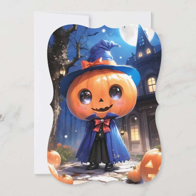 Convite Chá de fraldas de Dia das Bruxas da Abóbora Bonita (Verso)