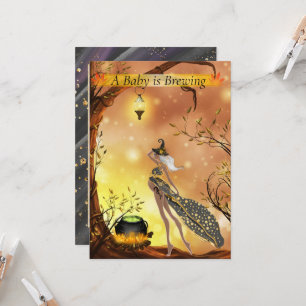 Convite Chá de fraldas de Dia das Bruxas da América Africa