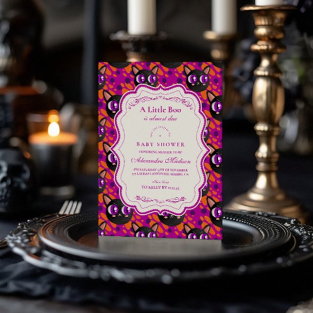 Convite Chá de fraldas de Dia das Bruxas Psicodélico (Criador carregado)