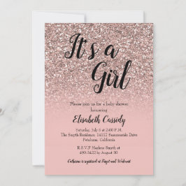 Convite Chá de fraldas de Dissipador de Glitter Dourado Ro