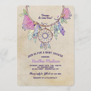 Convite Chá de fraldas de Dream Catcher