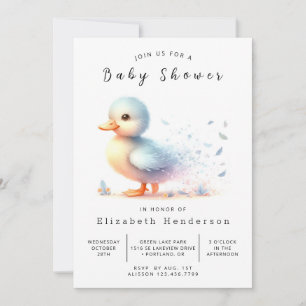 Convite Chá de fraldas de Duck Editável do Boho