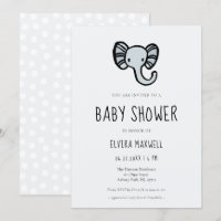 Chá de fraldas de elefante azul de cartoon bonito