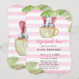 Convite Chá de fraldas de Elefante Bonito