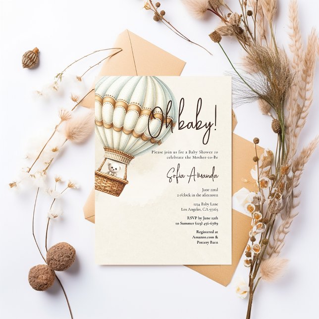 Convite Chá de fraldas de Enfermeiro do Teddy Bear Boho (Criador carregado)