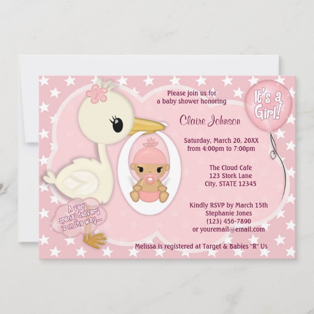 Convite chá de fraldas de Entrega de Armazenamento - Convi (Frente)