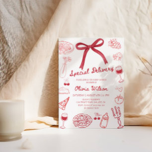 Convite Chá de fraldas de Entrega Especial - Partido Tema 