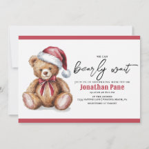 Chá de fraldas de Espera de Aquarela de Bear Natal