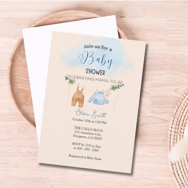 Convite Chá de fraldas de Estilo Vintage (Vintage Style Baby Shower Invitation)