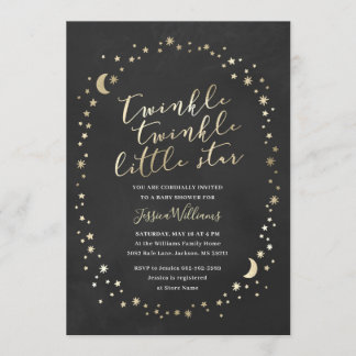 Convite Chá de fraldas de estrela giratória