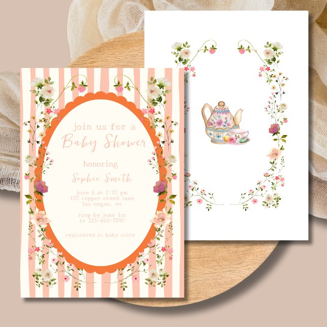 Convite Chá de fraldas de exaustão branca (Criador carregado)