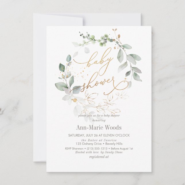 Convite Chá de fraldas de Excursão PixDezines Watercolor (Frente)