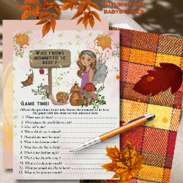 Convite Chá de fraldas de Fada Mágica Trivia Jogo Pintado