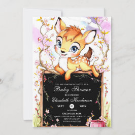 Convite Chá de fraldas de Fawn Magical