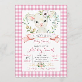 Convite chá de fraldas de fazenda de ovelha