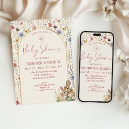 Convite Chá de fraldas de feijão branco