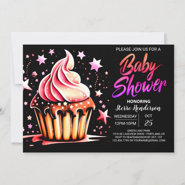 Convite Chá de fraldas de Feliz Chocolate (Frente)