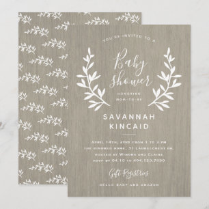 Convite chá de fraldas de ferro de madeira de galinha