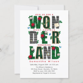 Convite Chá de fraldas de Festa do Tea Wonderland I