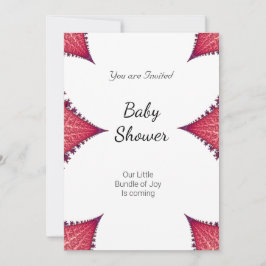 Convite Chá de fraldas de Festa Rosa Branco