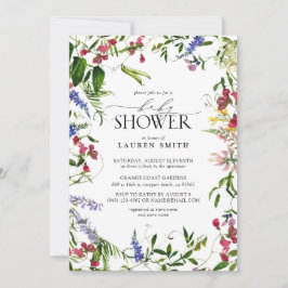Convite Chá de fraldas de flor selvagem
