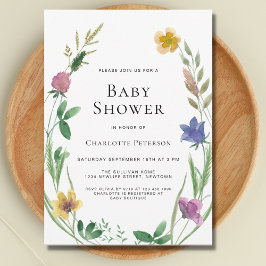 Convite Chá de fraldas de flor selvagem
