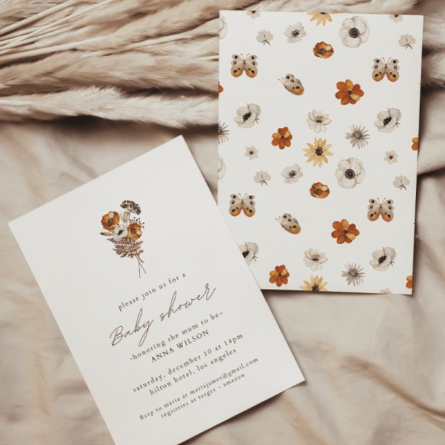 Convite Chá de fraldas de flor selvagem (Criador carregado)