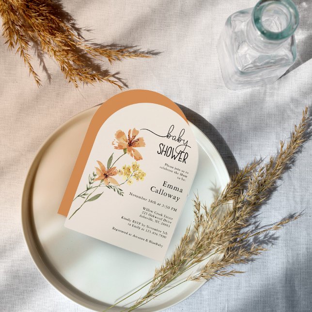 Convite Chá de fraldas de flor selvagem (Criador carregado)