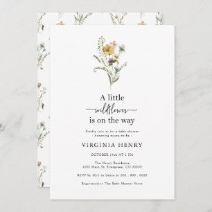 Convite Chá de fraldas de flor selvagem