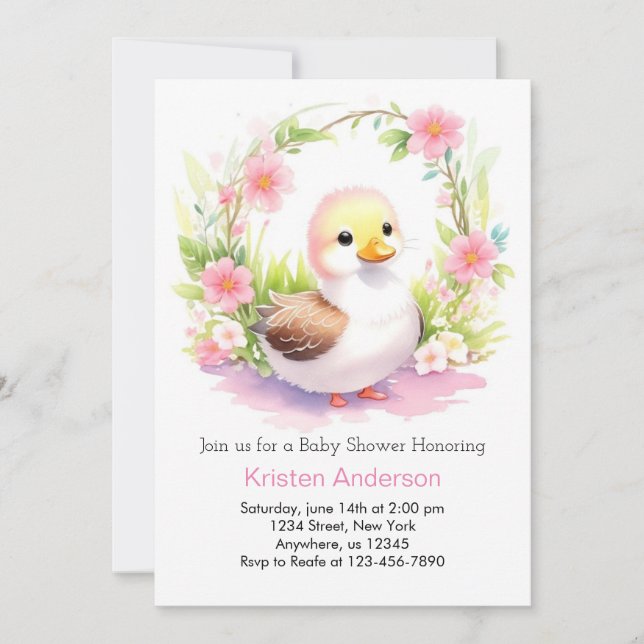 Convite Chá de fraldas de flor selvagem (Frente)