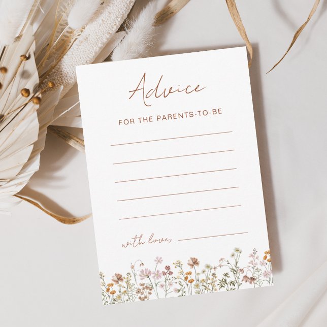 Convite Chá de fraldas de flor selvagem aconselhará pais a (Criador carregado)