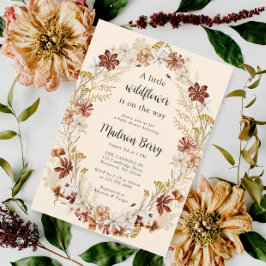 Convite Chá de fraldas de flor selvagem Boho