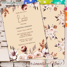 Chá de fraldas de flor selvagem personalizado Boho