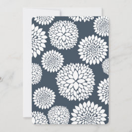 Convite Chá de fraldas de Flores Brancas Chic Blue