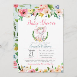 Convite Chá de fraldas de Flores de Verão Primavera de Peq
