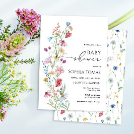 Convite Chá de fraldas de flores silvestres