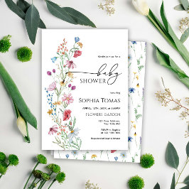 Convite Chá de fraldas de flores silvestres