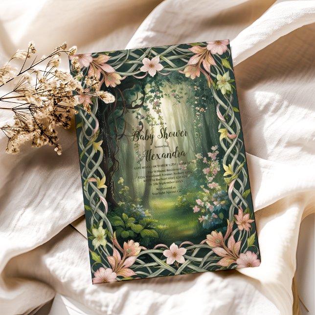 Convite Chá de fraldas de Floresta de Madeira (Criador carregado)