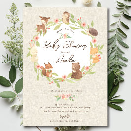 Convite Chá de fraldas de Floresta Encantado
