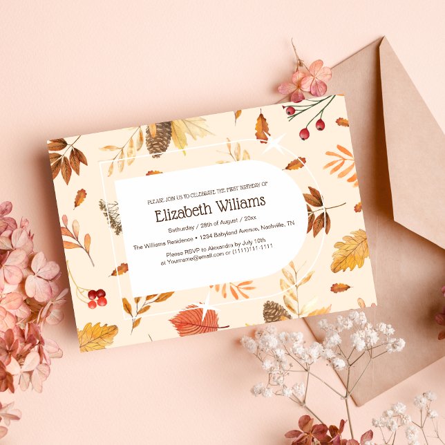 Convite Chá de fraldas de folhagem flórica e botânica (Criador carregado)