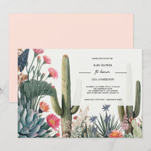 Convite Chá de fraldas DE FOLIAGEM CACTUS
