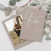 Chá de fraldas de Foto Neutro de Gênero de Script 