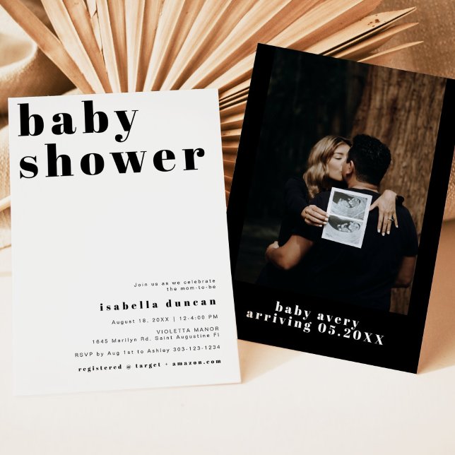 Convite CHÁ DE FRALDAS de Fotografia Retro Bohemian RILEY  (Criador carregado)