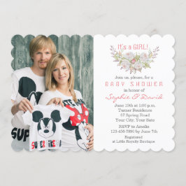 Convite Chá de fraldas de Fotografias das Flores Brancas E